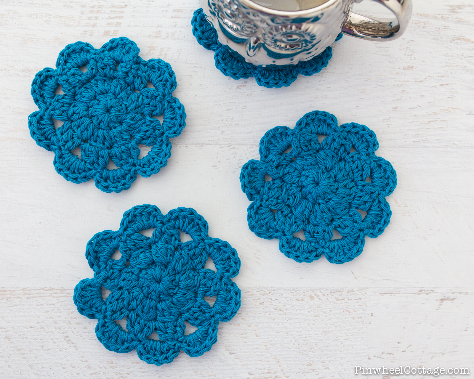 Crochet Motif Coaster Free Pattern - Loganberry Handmade