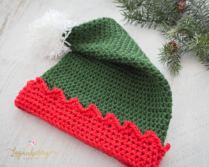 crochet elf hat, free crochet pattern, crochet elf hat pattern, santa's elf hat pattern, santa's little helper hat, crochet elf beanie, kids and adult sizes, crochet holiday hat, crochet christmas hat pattern