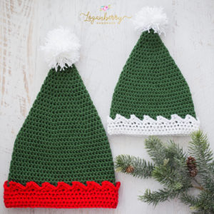 crochet elf hat, free crochet pattern, crochet elf hat pattern, santa's elf hat pattern, santa's little helper hat, crochet elf beanie, kids and adult sizes, crochet holiday hat, crochet christmas hat pattern