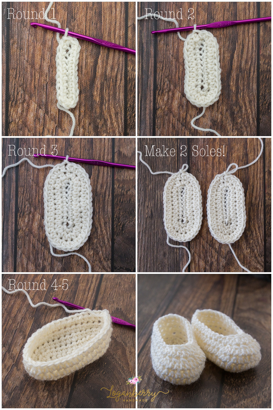 crochet baby bootie sole pattern free