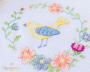 Cross Stitch Pattern, Bird in Flower Wreath, Susan Bates Cross Stitch, Floral, Nature, Embroidery Flowers, Cross Stitch Gifts