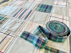 Memory Quilt, Men's Shirt Quilt, Baby Quilt made with clothing, Custom Quilts, Plaid Quilt, Baby boy quilt, Stripes, woven, argyle, blue + green quilt, quilt binding