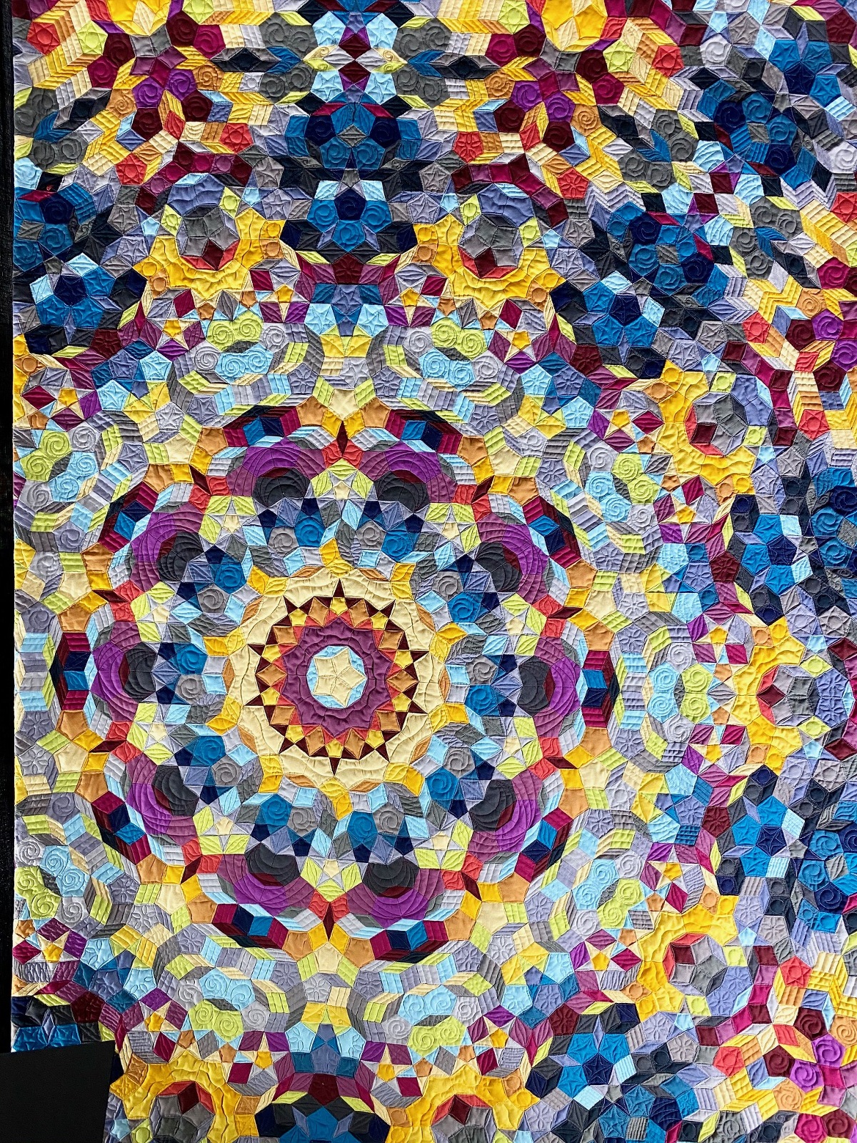 Abstract Quilt Loganberry Handmade