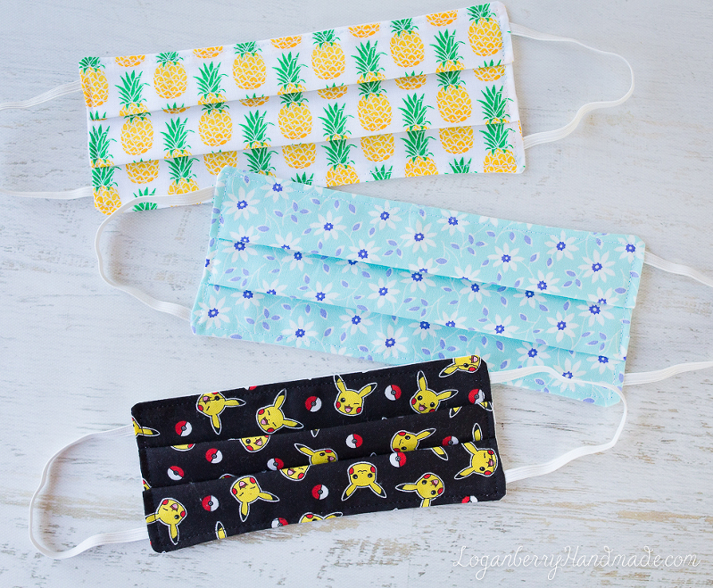 DIY Face Masks, Easy Free Sewing Pattern, Tutorial, Fabric Face Covers, How to Sew Face Mask